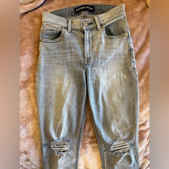 Express Cropped Leggings High Rise Jeans, Size 0 - Picture 3 of 7